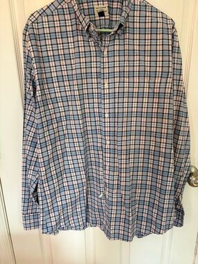J. Crew Slim Plaid Shirt in Blue and Pink